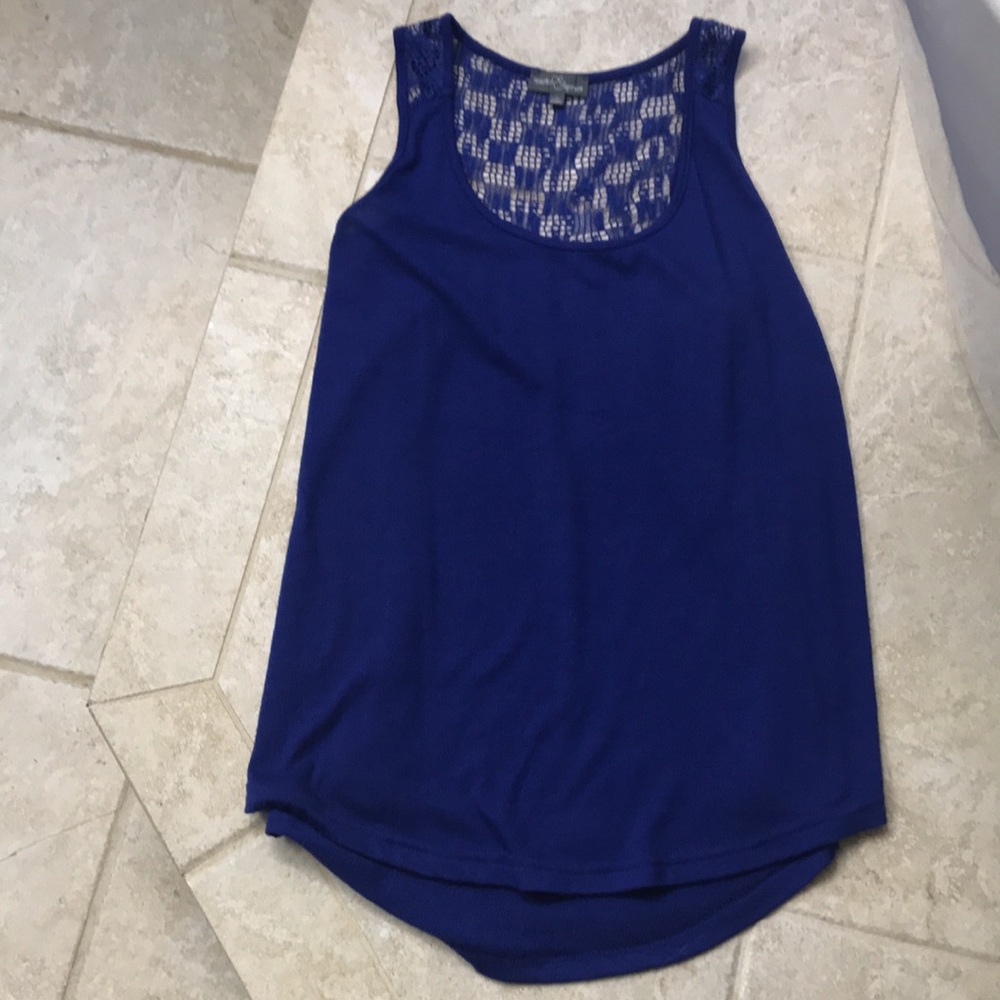 Market & Spruce Hi-Low Royal Blue Tank Top - Picture 7 of 8